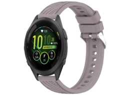 Bracelete para Garmin Forerunner 265s Silicone Textura Listrada com Fivela de Aço Prate Roland Purple XIAOMOYU (18mm)
