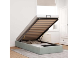 Vidaxl Ottoman Bed Frame No Colchão Cinzento Claro 100x200 Cm Veludo