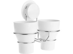 Suporte de parede para escova de dentes com 2 compartimentos, ventosas | AQUAFORGE