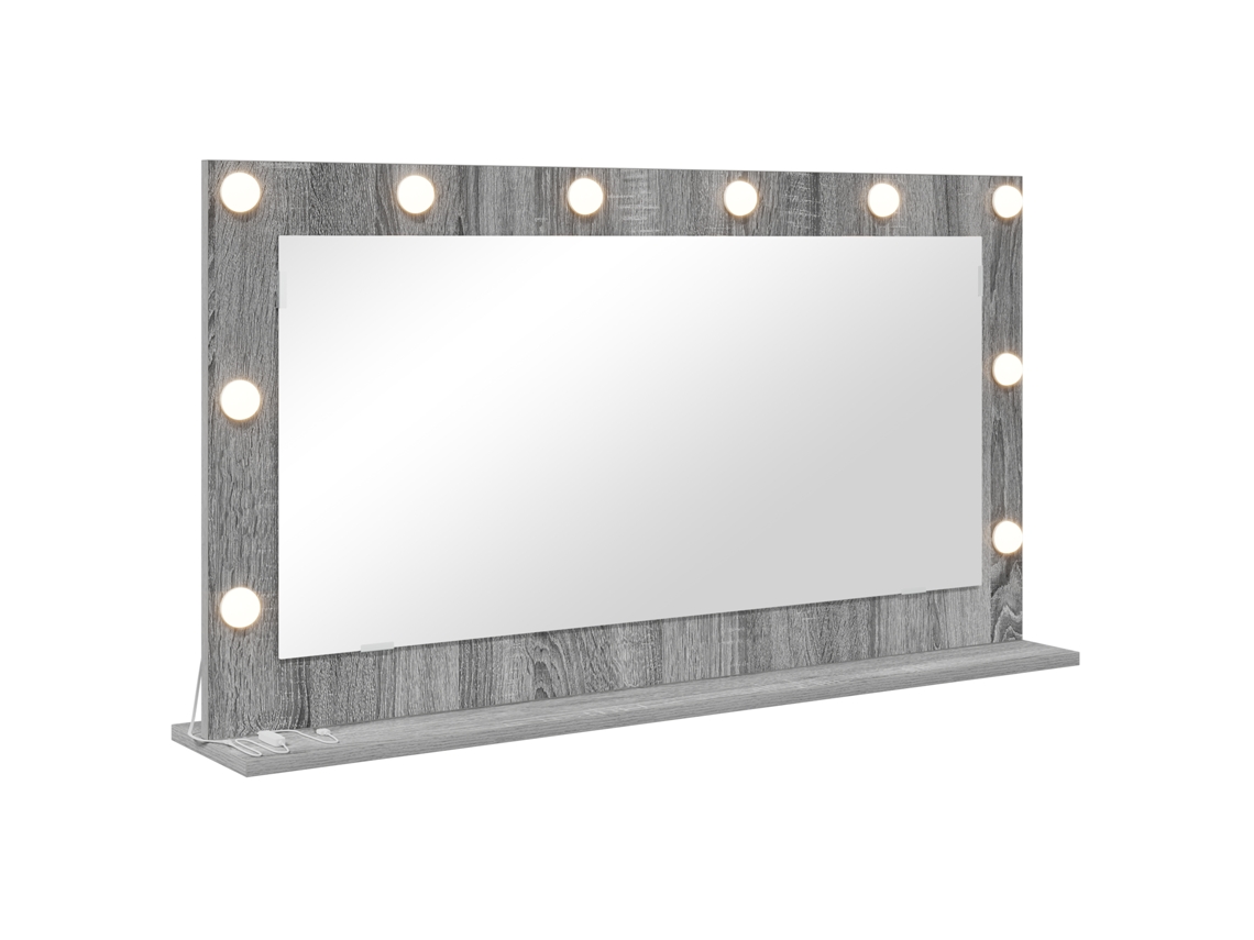 Espelho De Penteadeira Com Luzes Led Cinza Sonoma Vidaxl Cinza Derivados De Madeira (100 X 55 X 18 Cm)
