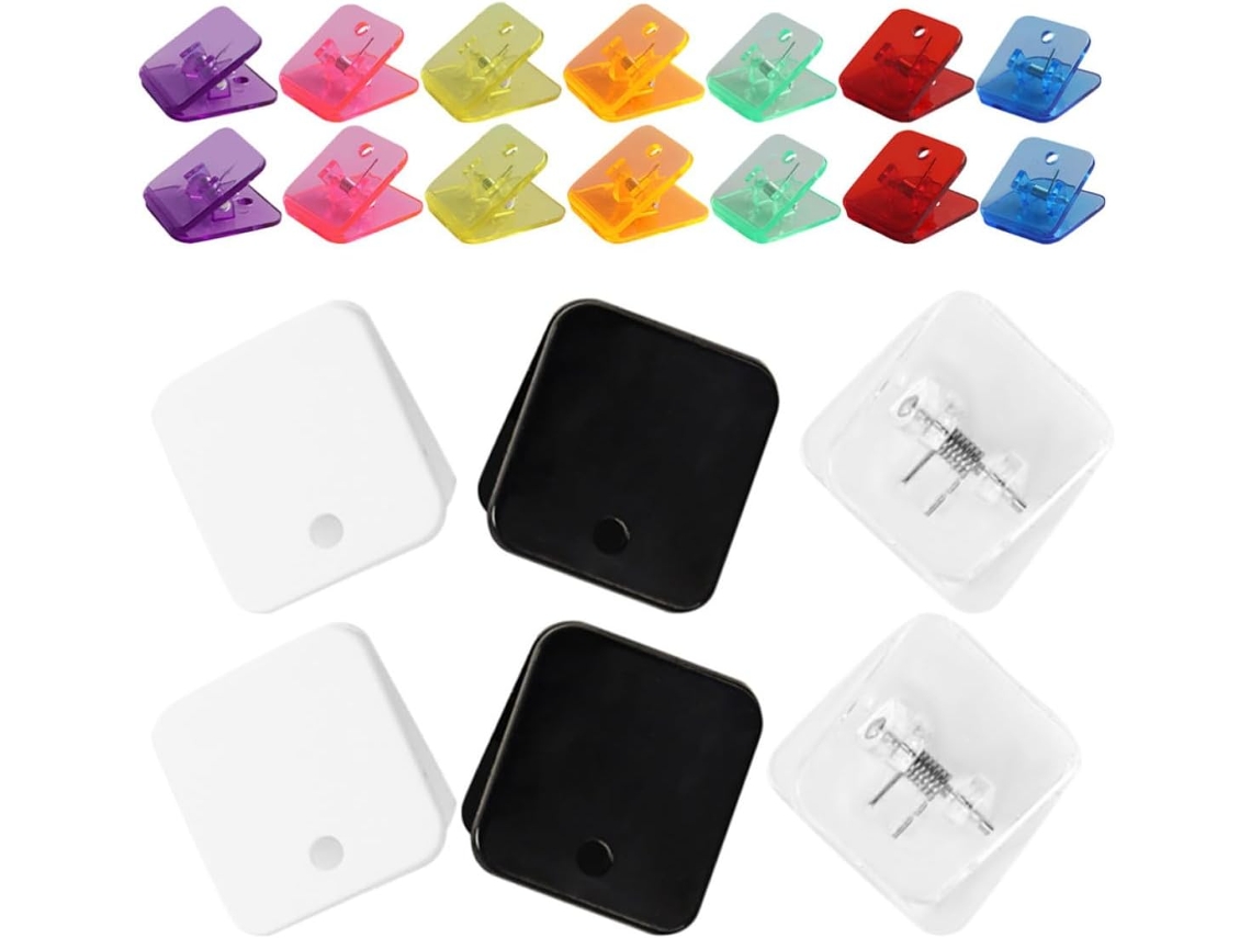 Clips Para Documentos Ultechnovo Decoração Escolar, Clipes De Plástico Quadrados Para Fichário, Design Compacto E