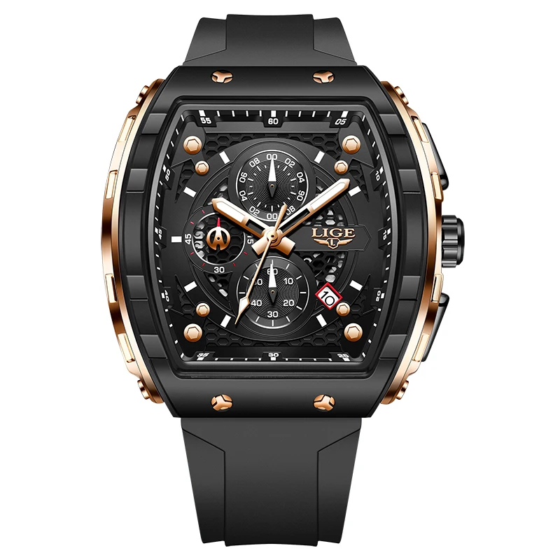 Relógio De Quartzo À Prova D'água Para Esportes Ao Ar Livre, Elegante E Moderno (dourado E Preto)