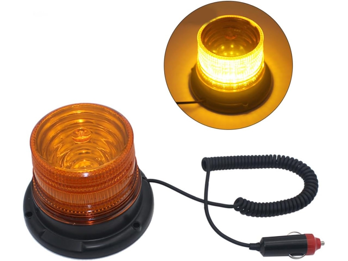 Luz De Emergência Led Giratória Partykindom 24v Com Luzes Estroboscópicas Para Veículos, Amarela, À Prova D Água E