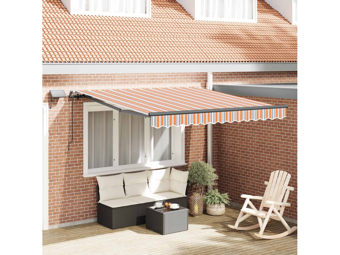 Vidaxl Toldo Retrátil Multicolor 300 X 250 Cm Tecido E Alumínio