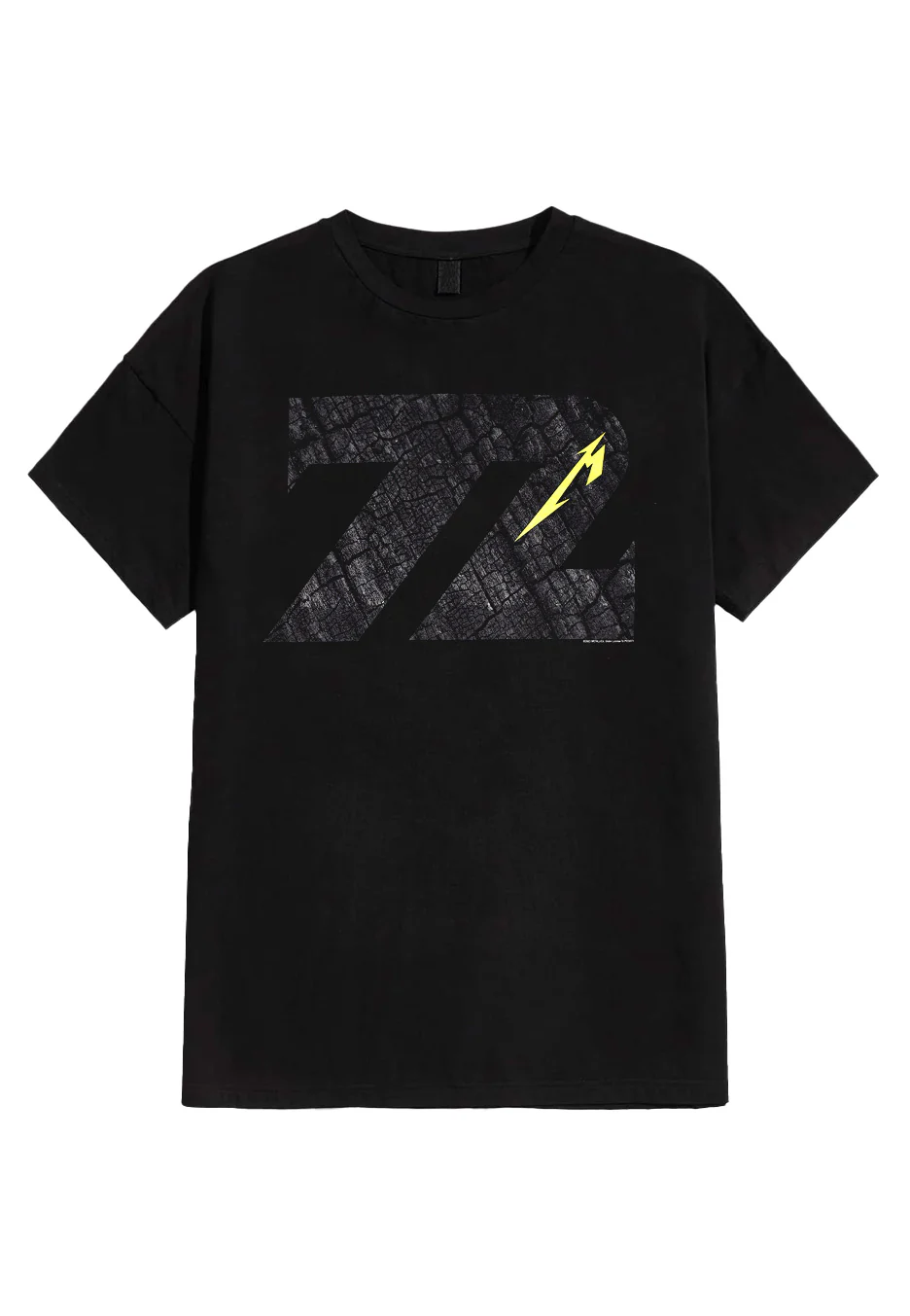 Size:s Rockinstone Metallica - Charred 72 - T-shirt Unisex Adults