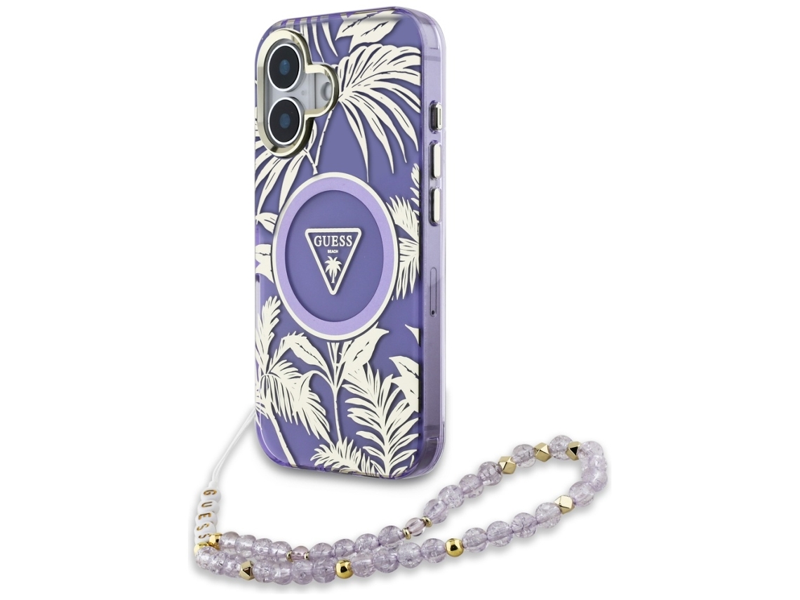 Capa De Tpu Guess Para Iphone 16 Com Tira Magnética E Palmeiras