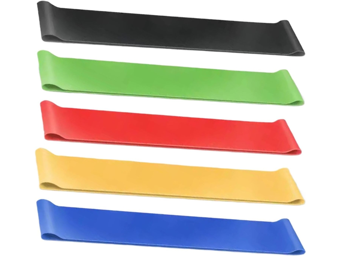 Faixas Elásticas De Resistência 5x Para Alongamento E Treino | Acessório Profissional Pilates, Fitness Indoor