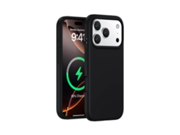 (preto, Iphone 17 Pro) Capa Magnética Para Iphone, Em Silicone Líquido De Cor Sólida, Proteção Em Peça Única.