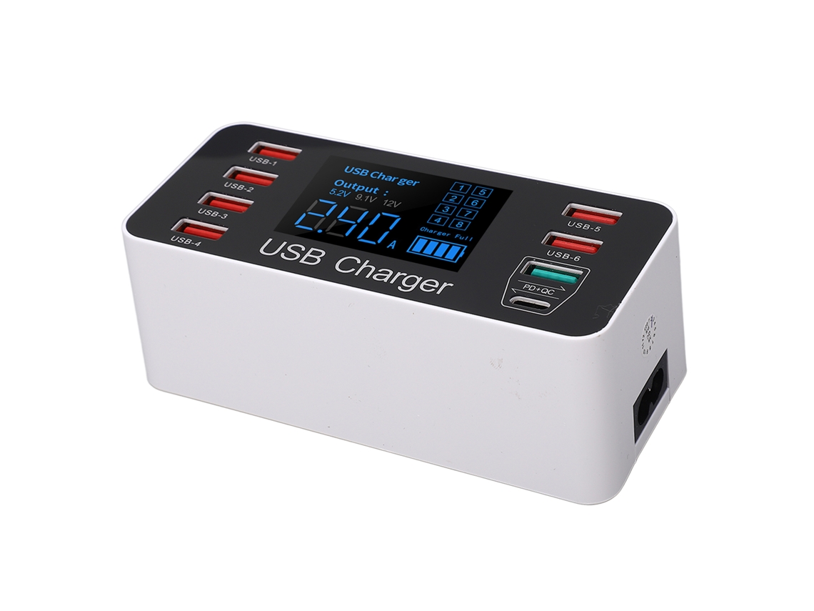 Laxiscreed Estação De Carregamento Usb 8 Portas 40w Com Carregamento Rápido Para Dispositivos