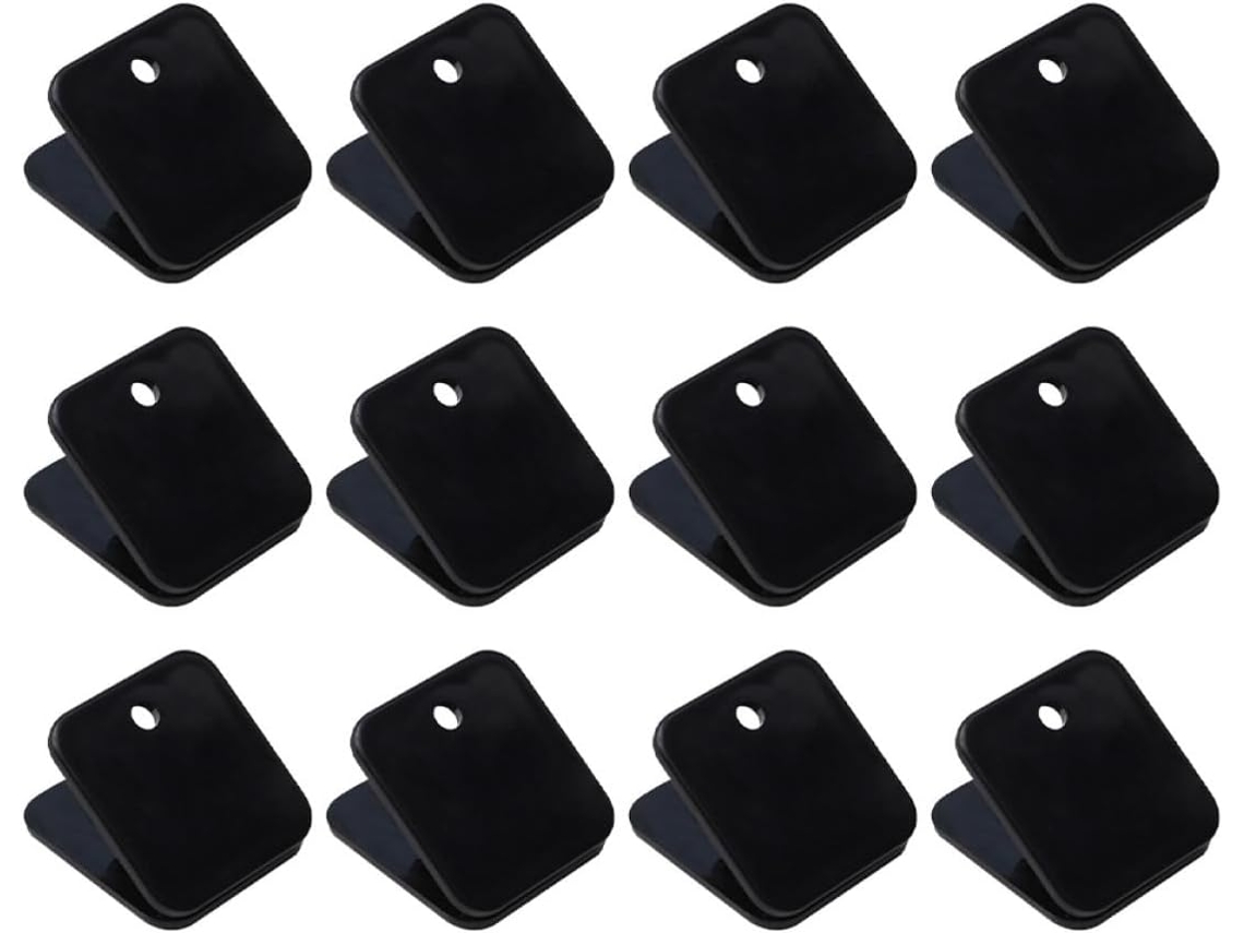 Conjunto De 12 Clipes Plástico Preto Para Uso Em Superfícies Lisas No Escritório, Ideais Para Classificação De