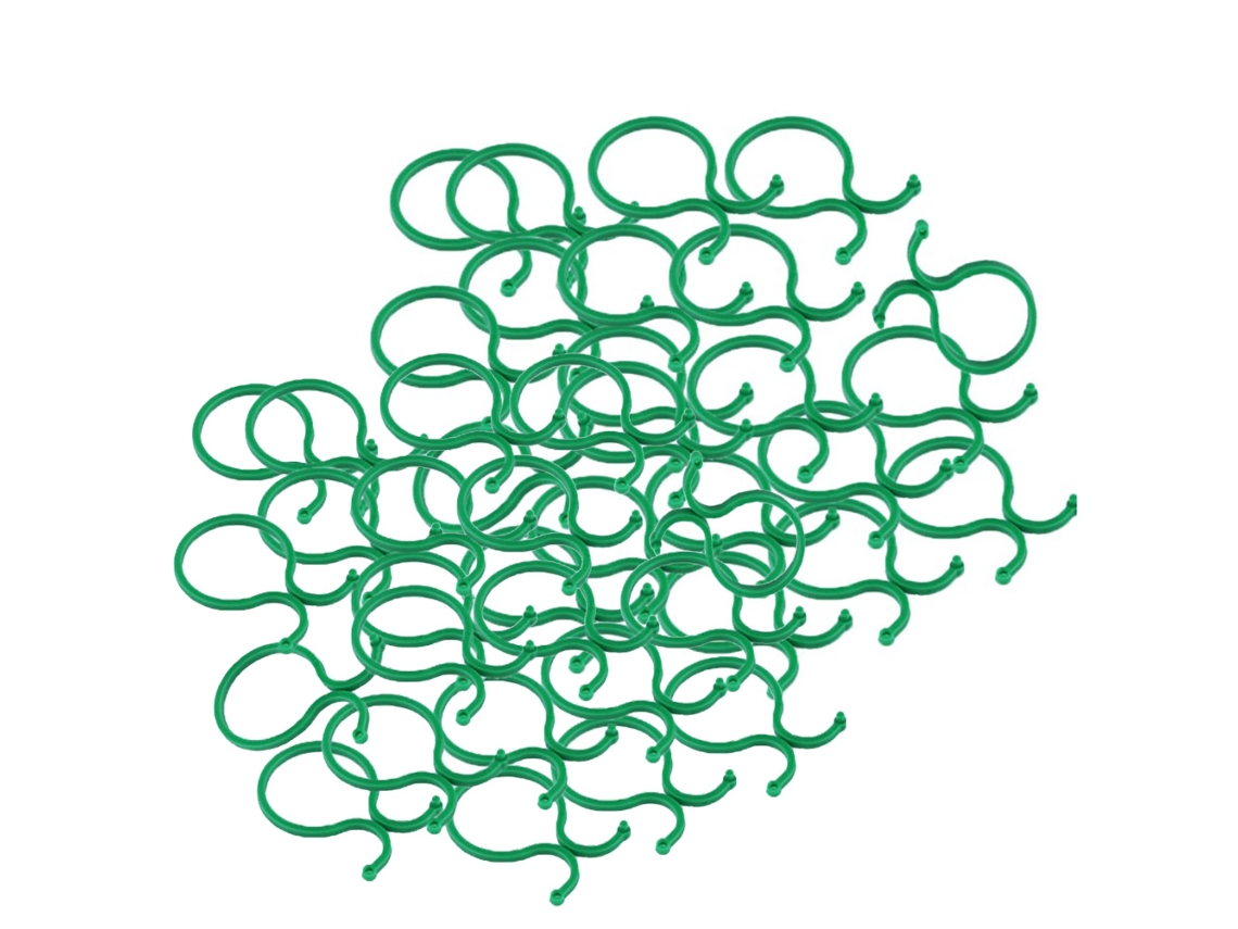 100 Ganchos de Suporte para Plantas Reutilizáveis 4x2,7cm S/MARCA