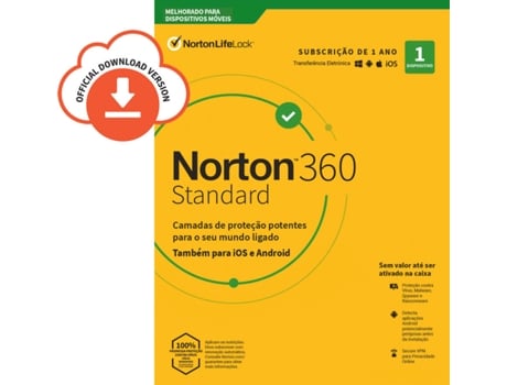 Software NORTON 360 Standard 10GB (1 Dispositivo - 1 Ano - Smartphone, PC e Tablet - Formato Digital)