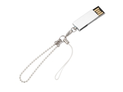 Mini Disco Usb Portátil De 16g De Liga De Zinco Com Cadeia, Cores Preto, Azul, Prata Luz Dourada