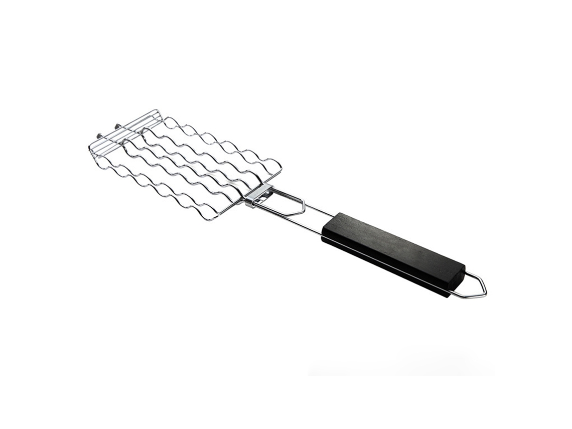 Grelha Para Linguiça/churrasqueira Portátil Para Churrasco, Comporta 6 Salsichas, Feita Em Tela Metálica.