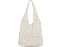 Bolsa AQUAFORGE de Crochê Praia de Malha Feminina Boho para Férias 32x36