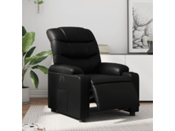 Vidaxl Poltrona Reclinável Elétrica Couro Artificial Preto