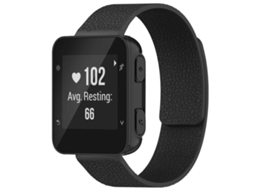 Bracelete Para Garmin Forerunner 35 / 30 / 35j (20mm) - Silicone Magnético - Textura De Lichia Preta