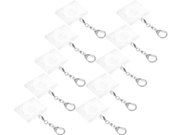 Conjunto De 10 Mini Chaveiros Em Formato De Cd, Com Estojo De Cristal Transparente, Chip Nfc E Mosquetão. Projetado Para