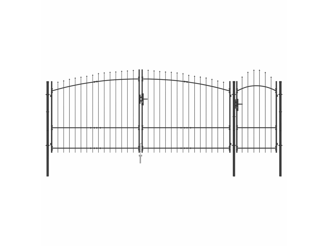 Vidaxl Portão De Jardim Woerden 150 X 400 Cm Aço Cinzeto Trancável