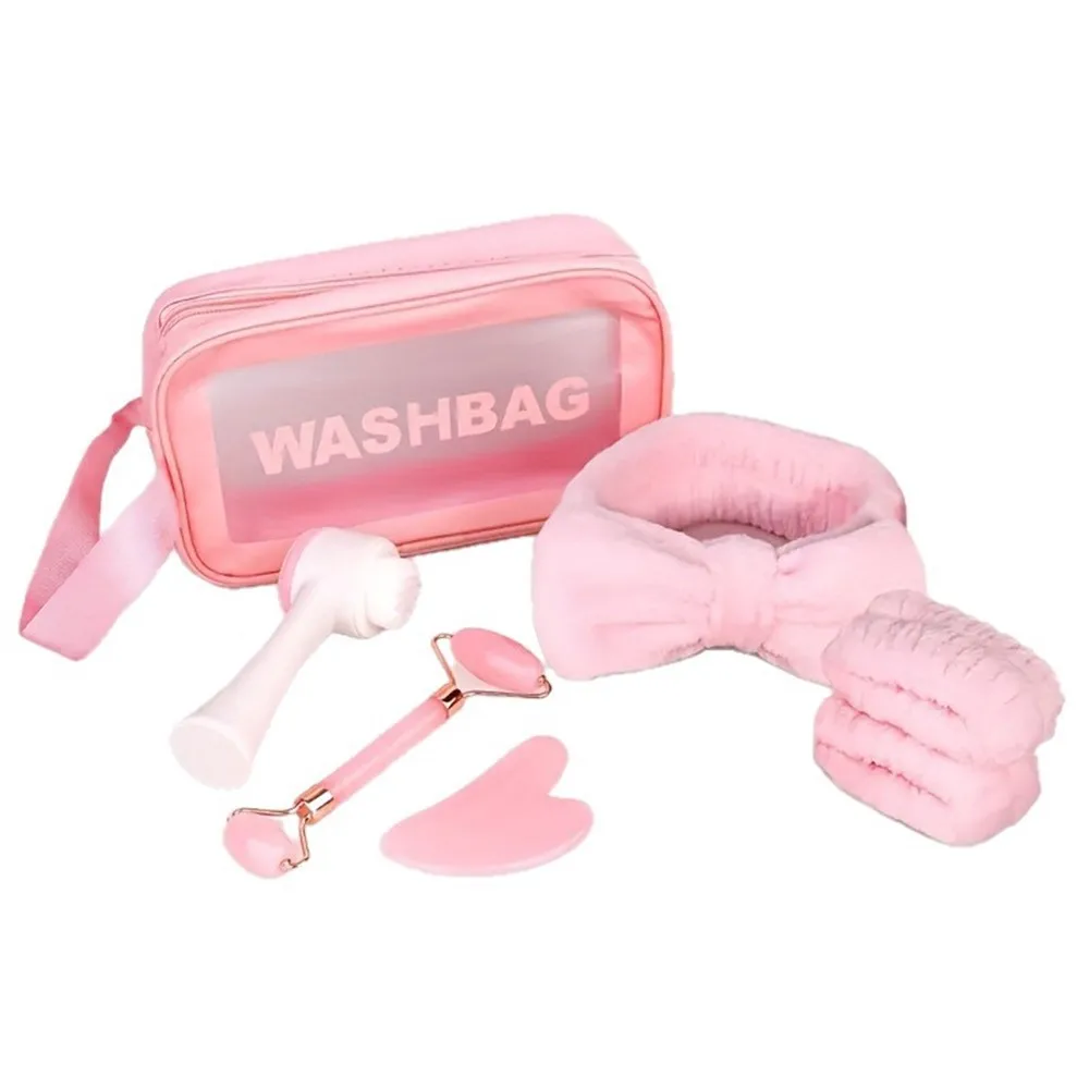 (kit De Cuidados Com A Pele Rosa Com 7 Peças)