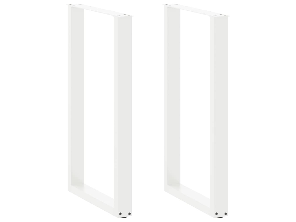 Vidaxl Pés De Mesa De Bar Em Forma De U, 2 Peças, Branco, 60x(100-101) Cm, Aço