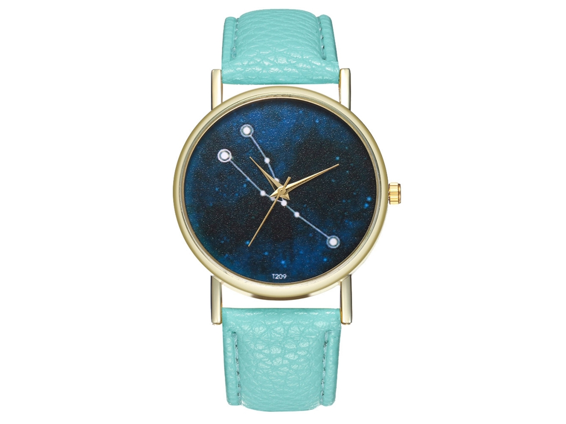 Relógio de Pulso Casal Taurus Estilo Moderno Pulseira de Couro Cor Menta Quartzo