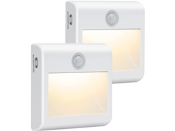 Kit Com 2 Unidades De Luz Noturna Led Com Sensor De Movimento, Adesiva, Alimentação Por Bateria, Luz Branca Para Cozinha, Corredor, Banheiro