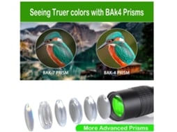 Telescópio monocular de alta potência para adultos com prisma Bak4 e lente FMC para concertos olímpicos, observação de pássaros e observação de pássaros