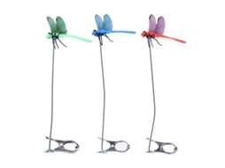 Grampos de Vela Libélula Falsa 3d Decorativo Jardim Pvc 25cm 3pcs