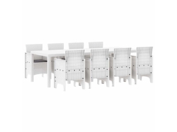 Conjunto 9 Conjunto De Jantar Para Jardim Vidaxl Cinzento-claro Polipropileno (250 X 100 X 73 Cm)