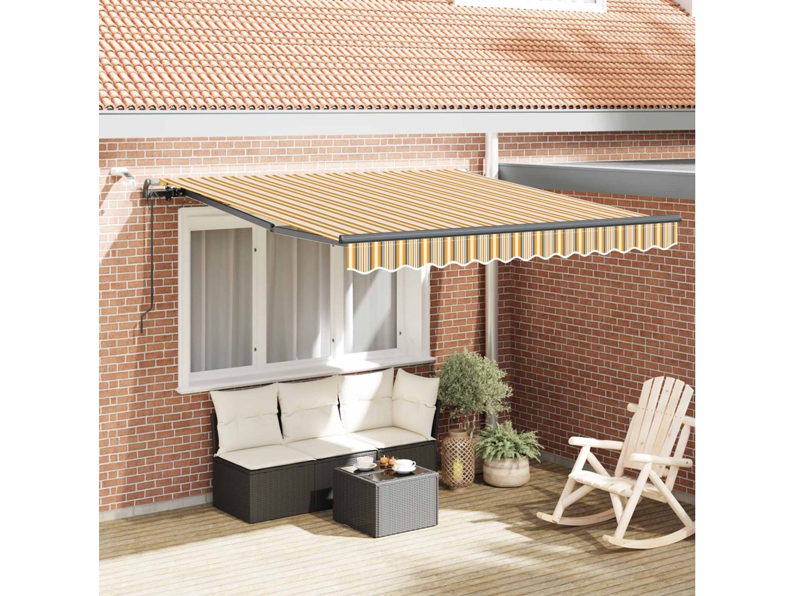 Vidaxl Toldo Retrátil Multicolor 300 X 250 Cm Poliéster