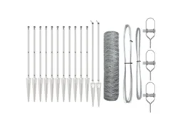 Conjunto 1 Cerca Externa Vidaxl Prateado Aço (25 X 0,6 M)