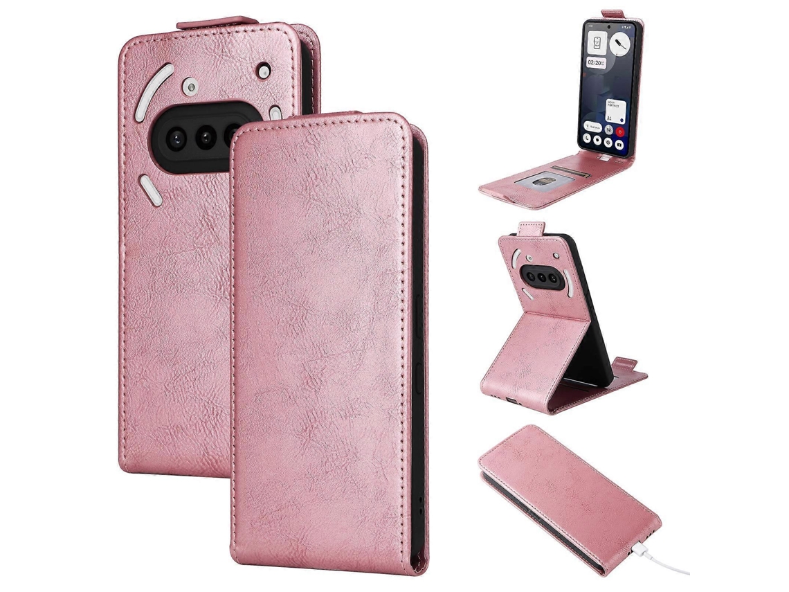 Capa De Couro Com Aba Vertical Magnética E Fivela Para Celular Nothing Phone 3a