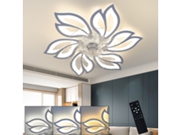 Nettlife Ventilador De Teto Com Iluminação E Controlo Remoto - Lâmpada De Teto Led Regulável, Função Temporizador, Design Criativo 6 Luzes