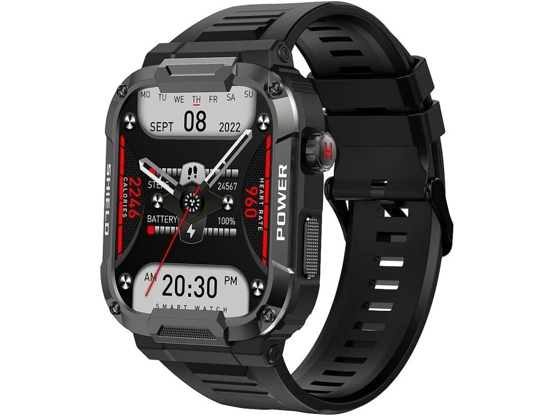 Relógio inteligente masculino com tela grande de 1,85 polegadas, estilo militar, Android, fitness, para homens, para fazer/conhecer, Bestvite