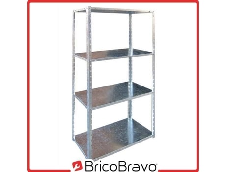 Kit de Prateleiras Zip 4 Prateleiras em Aço Galvanizado C75 X P30 X A150 Cm BRIXO