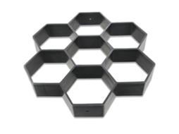Molde Hexagonal Reutilizável para Pavimentos de Concreto 30x30cm Preto | S/MARCA