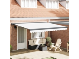 Vidaxl Toldo Retrátil Branco 400 × 300 Cm Tecido E Metal