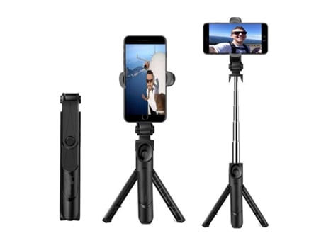 Telescópico Selfie Stick Bluetooth Tripé Monopé Suporte para Telefone Compatível com Iphone Samsung