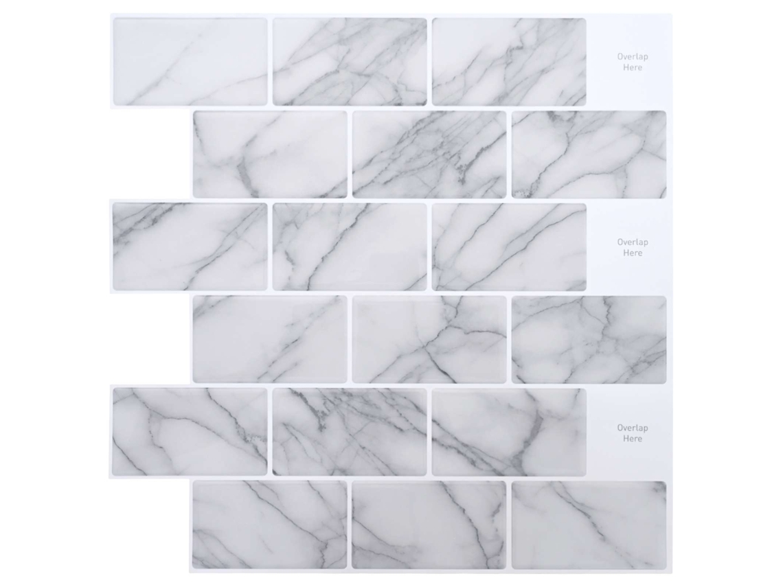 Vidaxl Azulejo Subterrâneo 20 Unid. Mármore Branco 30 X 30 Cm