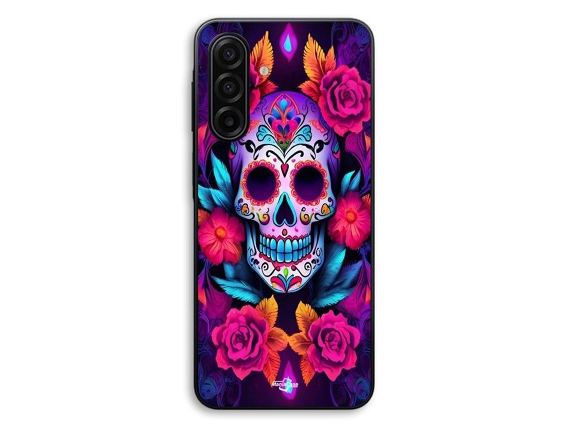 Capa Para Celular - Maniacase - Samsung Galaxy A17 - Macia - Silicone Tpu - Caveira Roxa