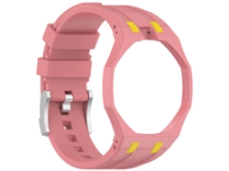 Bracelete Desportiva em Silicone para Swatch Royal Pop com composição Rosa HEXINYIGJLY (posição Das 12 Horas)