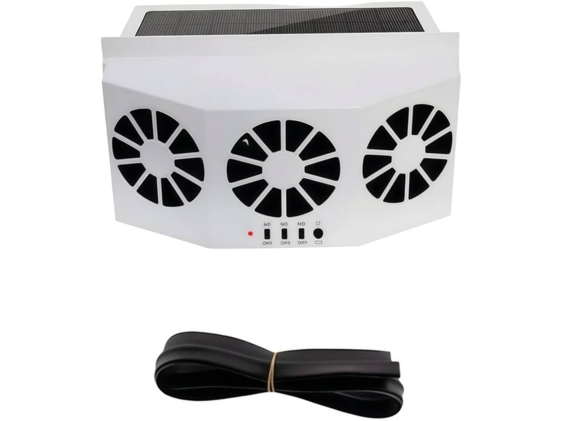 Ventilador Solar Para Carro, Ventilador De Janela, Ventilador De Cabine, Corpo Retangular Com Três Saídas Frontais