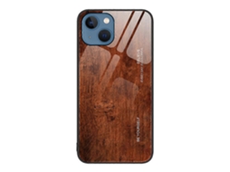 Capa Protetora De Vidro Com Textura De Madeira Para Iphone 14 Plus