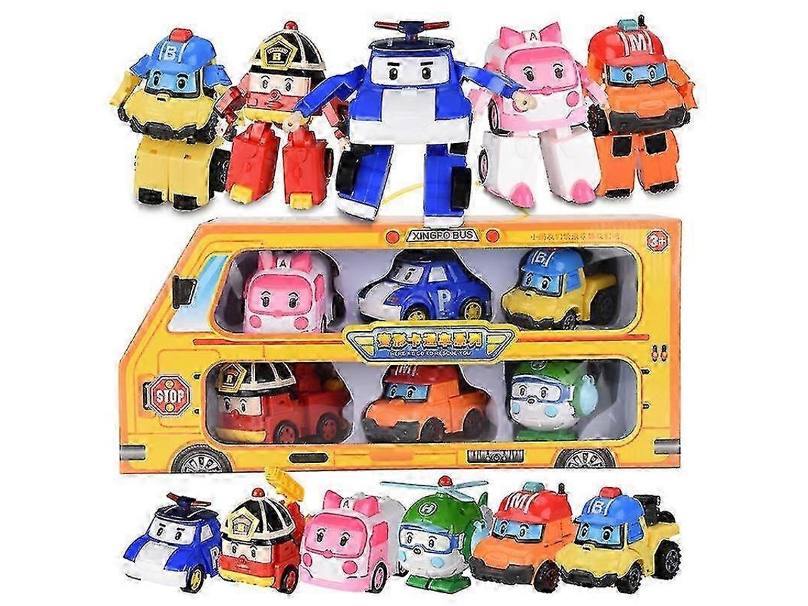 Conjunto De Brinquedos De Carros Transformáveis Robocar Poli