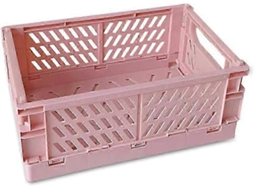 Cesto De Armazenamento Dobrável, Caixa De Armazenamento Com Alças, Cesto De Banheiro, Cestos Retangulares Olysi Shop (rosa)