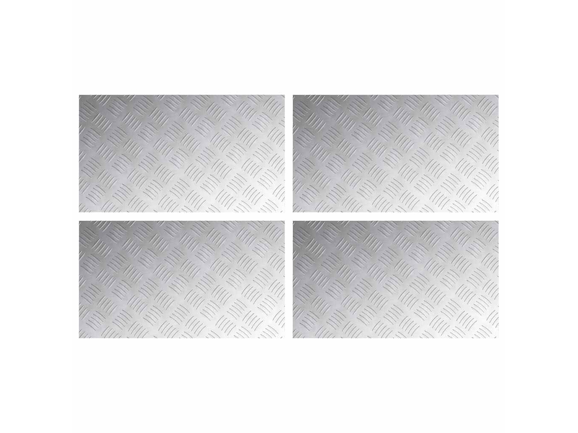 Degrau Retangular 4 Peças Prateado 70 X 40 Cm Alumínio MAISON EXCLUSIVE