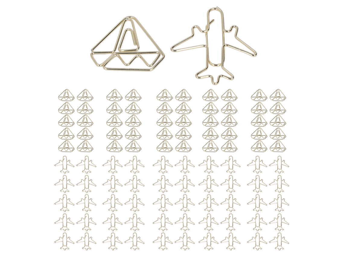 100 Clips De Papel Dourados Forma Bonita Leve Com Caixa De Armazenamento Metal Processo De Eletroplating