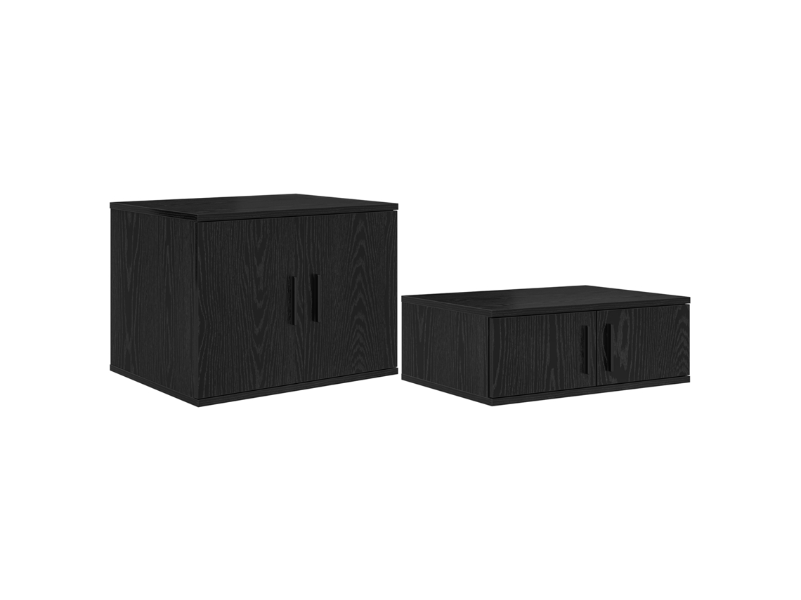 Conjunto 2 Armário De Arrumação Vidaxl Preto Derivados De Madeira (118 X 41 X 40 Cm)