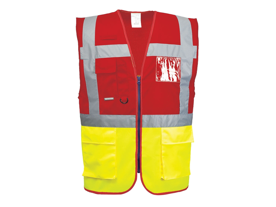 Colete Executivo De Alta Visibilidade Paris Contrast Azul Marinho E Amarelo / Xl